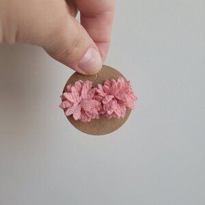 Willow May Blush Pink Floral Stud Earrings